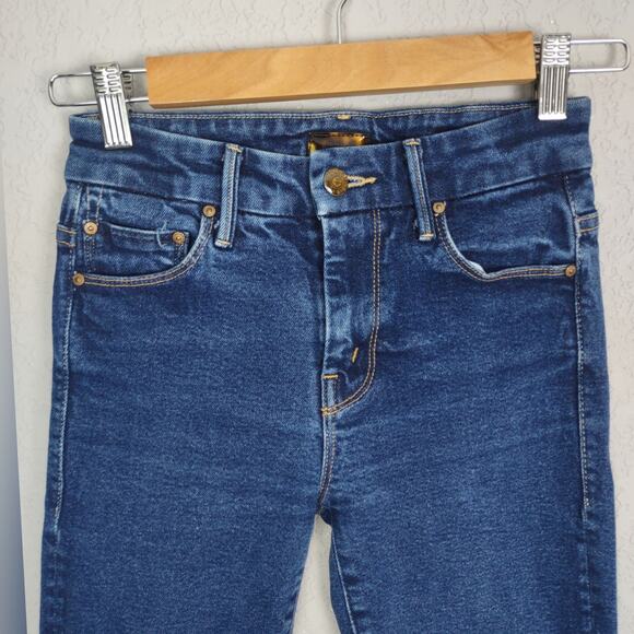 MOTHER The High Waisted Looker Crop Skinny Leg Jeans in Hot Rod Size 24 - Picture 15 of 16